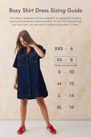 BOXY SHIRT DRESS-  DENIM