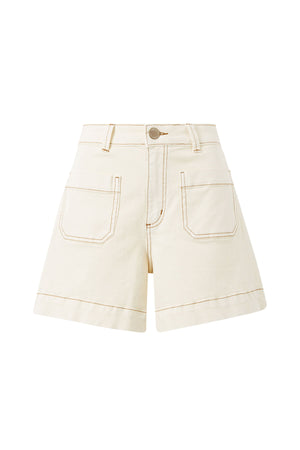 DENIM PATCH POCKET SHORTS