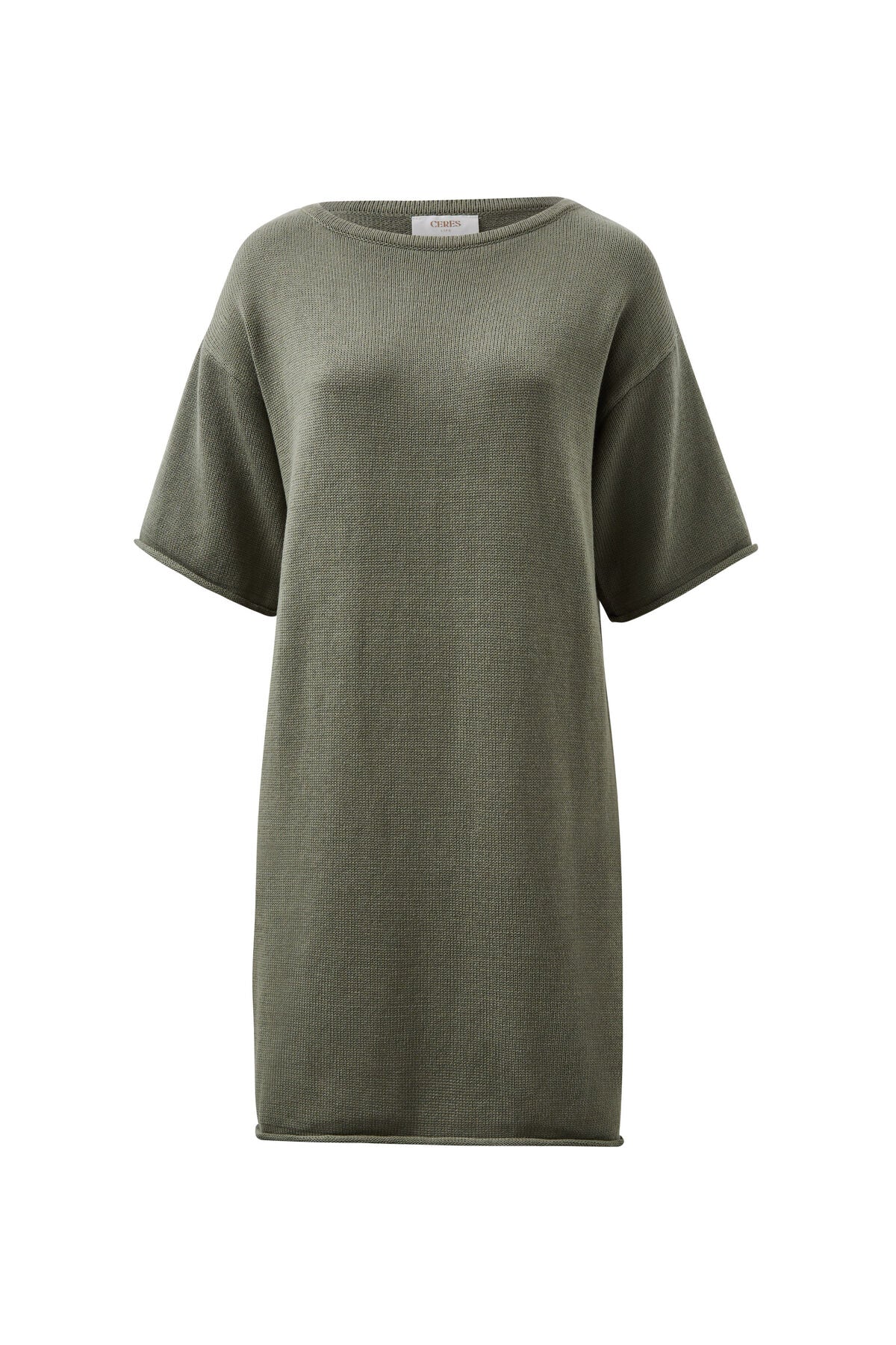 SHORT SLEEVED BOXY KNIT DRESS